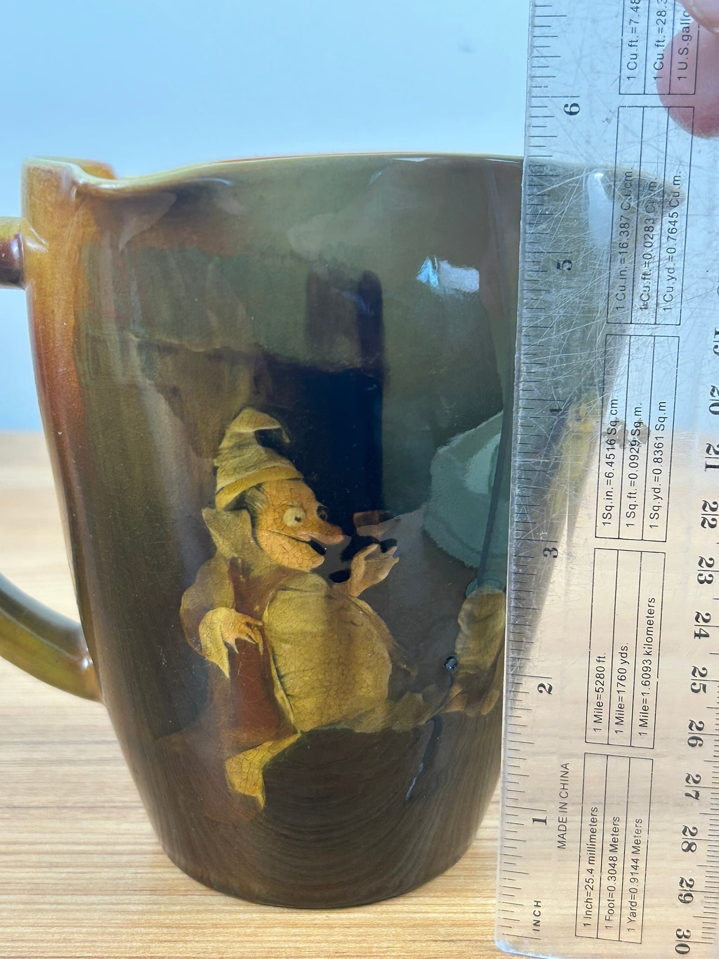 Rookwood 1890 Standard Glaze Pottery Pitcher 529 Man And Bird Art Wilcox
