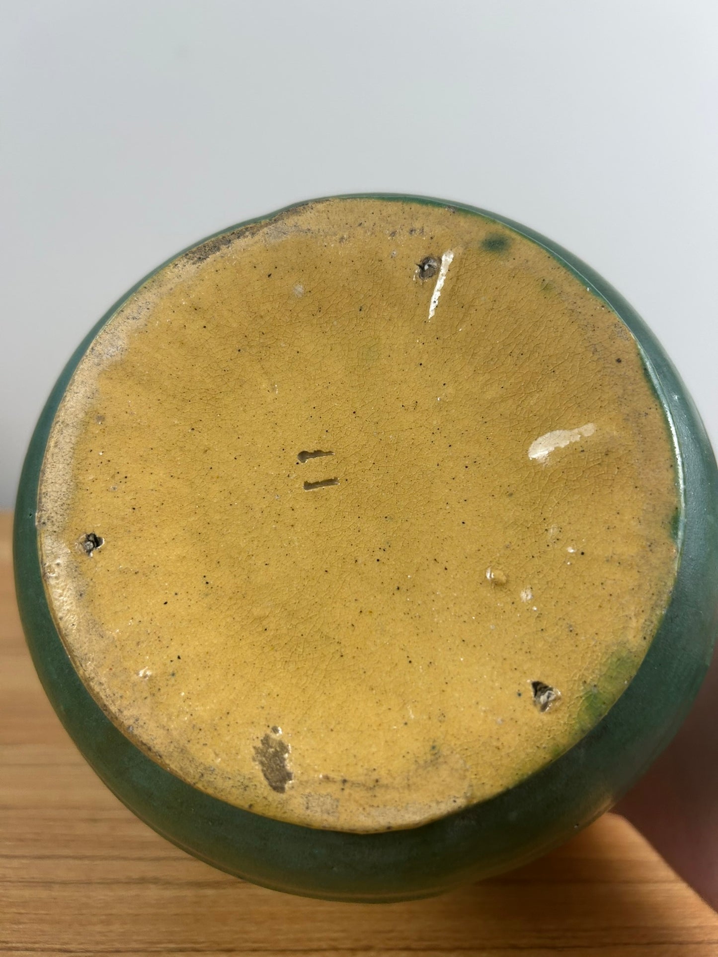 Zanesville Pottery Vintage Arts And Crafts Cucumber Green Vase 11 After Grueby