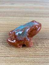 Dryden Ceramic Frog Toad Brown Blue Drip Glaze Art Pottery Figurine