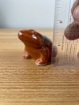 Dryden Ceramic Frog Toad Brown Blue Drip Glaze Art Pottery Figurine