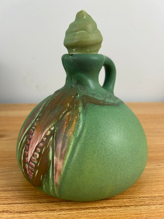 Rookwood Pottery Rose Fechheimer 1905 Matte Green Corn Jug 889C With Stopper