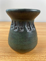 Vintage Agko Stoneware Pottery Agnes Koppelman Matte Green Black Cabinet Vase