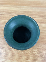 Vintage Agko Stoneware Pottery Agnes Koppelman Matte Green Black Cabinet Vase