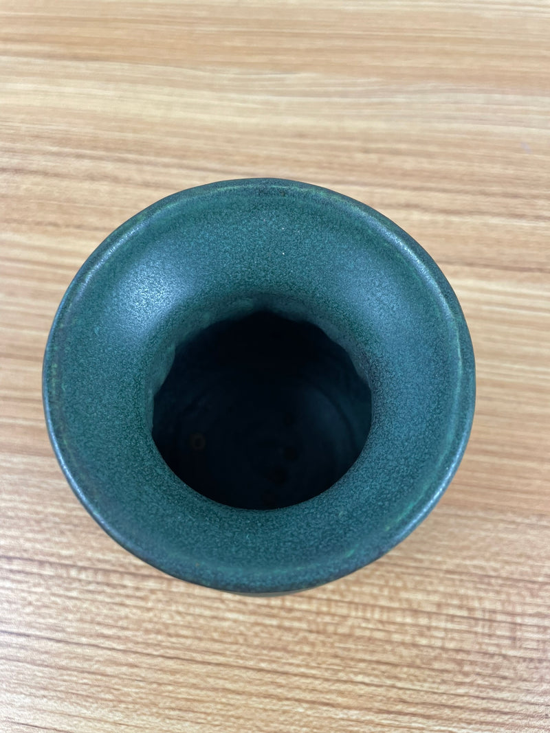 Vintage Agko Stoneware Pottery Agnes Koppelman Matte Green Black Cabinet Vase