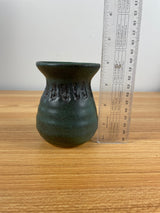 Vintage Agko Stoneware Pottery Agnes Koppelman Matte Green Black Cabinet Vase