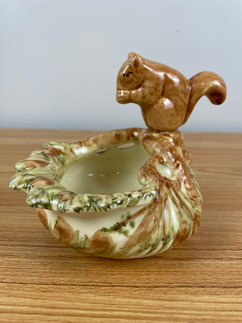 Antique WELLER Muskota Squirrel Bowl ~ Art Pottery Woodcraft 1920s