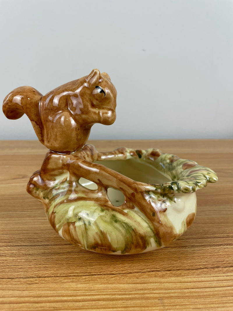 Antique WELLER Muskota Squirrel Bowl ~ Art Pottery Woodcraft 1920s