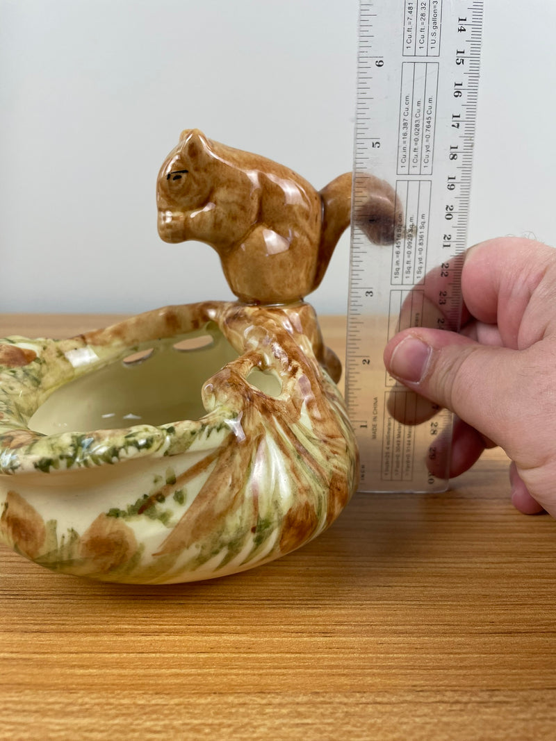 Antique WELLER Muskota Squirrel Bowl ~ Art Pottery Woodcraft 1920s