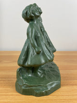 Alice Nordin For Ipsen's, Denmark Large Sculpture Jade Green 3 Girls Art Pottery 1910