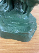 Alice Nordin For Ipsen's, Denmark Large Sculpture Jade Green 3 Girls Art Pottery 1910