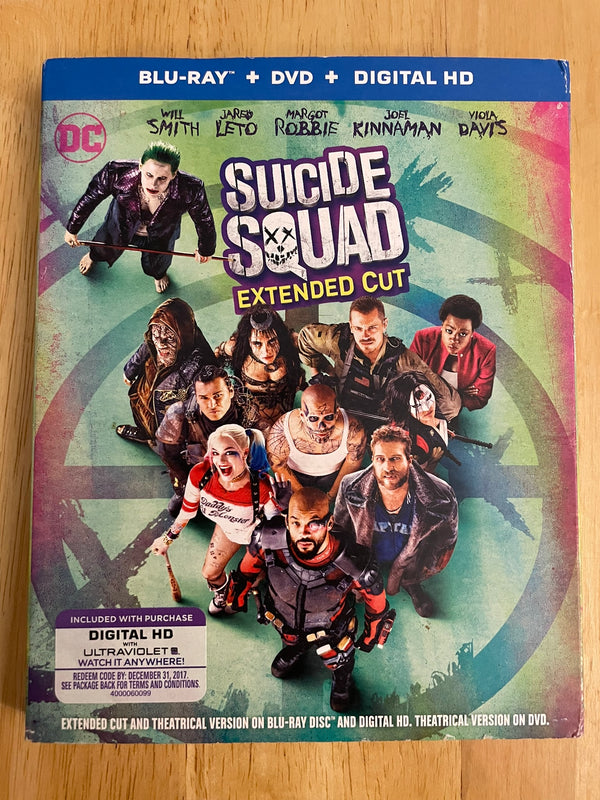 Suicide Squad (Extended Cut) (Blu-ray/DVD Combo, 2016) - With Slipcover