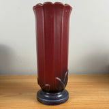 Weller Loru 1930s Mulberry Old American Art Pottery Paneled Ceramic Vase