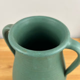 Zanesville Pottery 1920s Arts & Crafts Matte Green Ribbed #521 Vase 12" Tall