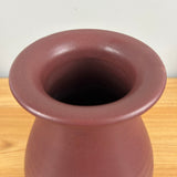 Zanesville Stoneware 1920s Arts And Crafts Red Glaze Ribbed 10" Tall Vase