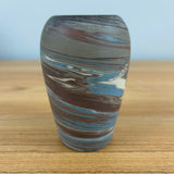 Niloak Art Pottery 1920s Brown Blue Mission Swirl Arts And Crafts Vase 4.5" Tall