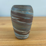 Niloak Art Pottery 1920s Brown Blue Mission Swirl Arts And Crafts Vase 4.5" Tall