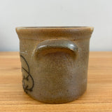 R H Diebbol Salt Glazed Stoneware Crock With Black Hummingbird Floral Motif