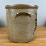 R H Diebbol Salt Glazed Stoneware Large Crock With Flower Basket Motif