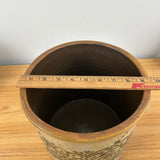R H Diebbol Salt Glazed Stoneware Large Crock With Flower Basket Motif