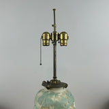 Phoenix Consolidated Glass 1930s Dogwood Pale Green on Custard Vase Lamp