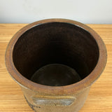 R H Diebbol Salt Glazed Stoneware Crock With Blue Jumping Rabbit Motif