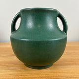 Zanesville Pottery 1920s Arts And Crafts Matte Green Double Handled Vase 827