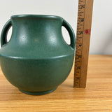 Zanesville Pottery 1920s Arts And Crafts Matte Green Double Handled Vase 827