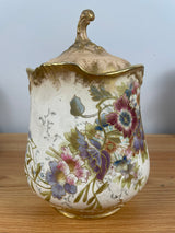 Germany Hand Painted Floral Royal Bonn Franz Mehlem 6" Porcelain Jar