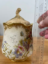 Germany Hand Painted Floral Royal Bonn Franz Mehlem 6" Porcelain Jar