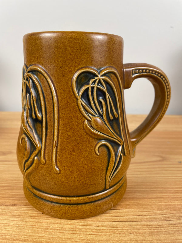 Gerz Art Nouveau Stoneware Stein, Vintage German Beer Mug, Jugendstil Ceramic Tankard