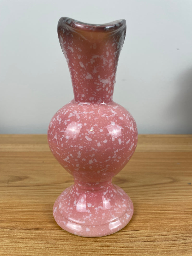 6 1/2" Hull Art Pottery Pink Mottled Woodland Ewer Pitcher Vase W6