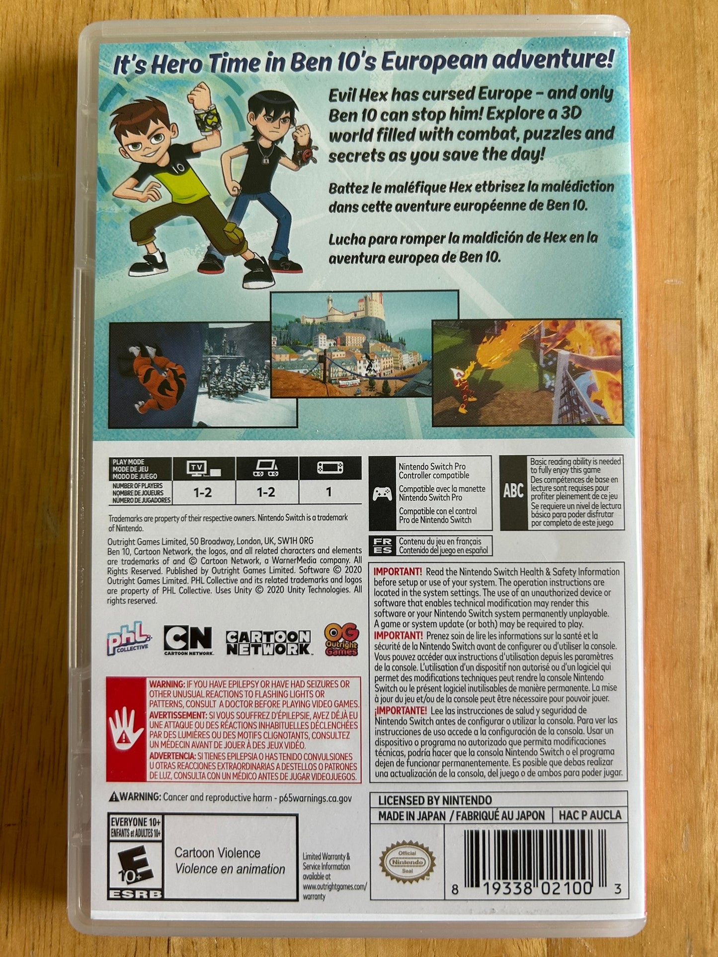 Ben 10 Power Trip Nintendo Switch Game w/Case