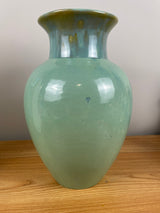 Fulper Pottery Arts & Crafts Mission Baluster Vase in Green Crystalline Glaze 12"