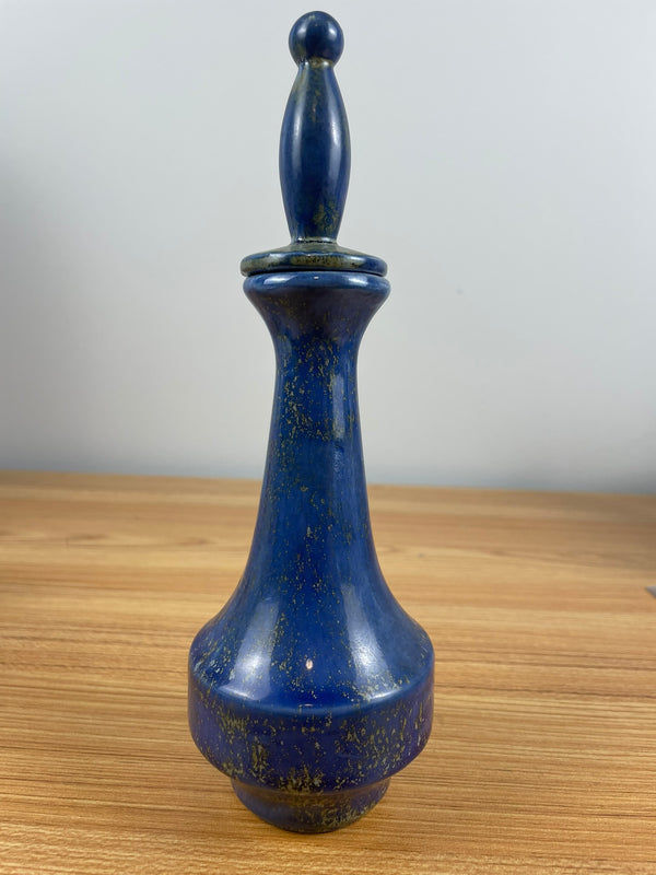 Vintage Blue Gold Blended Art Pottery Jar Vase Starlight School Workshop Zanesville