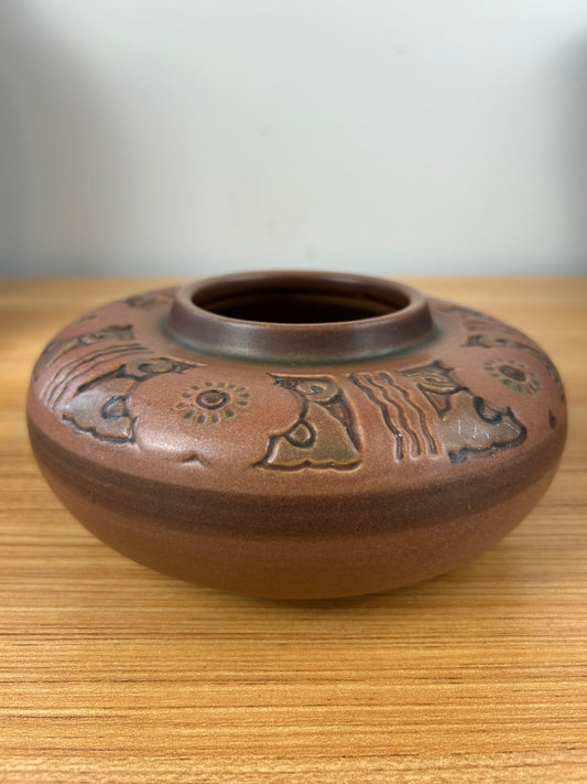 University of North Dakota (UND) School of Mines Bowl Vase Prairie Rose Margaret Cable