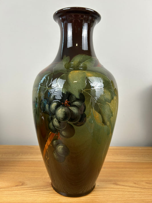 Weller Louwelsa 13" Standard Glaze Vase 266  Grapes Artist Frank Ferrell