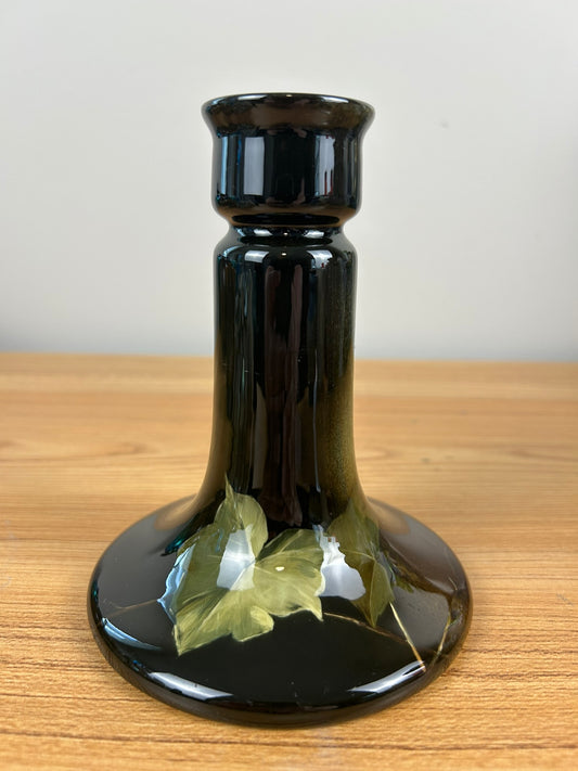 JB Owens Standard Glaze Wide Base Vase With Floral Decorations.