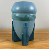 Roseville Futura Blue 1928 Vintage Art Deco Pottery Ceramic Spaceship Vase 405-7