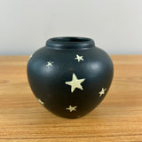 Weller Art Pottery 1934 "Stellar" Dark Blue Black With White Stars Cabinet Vase Hester Pillsbury