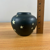 Weller Art Pottery 1934 "Stellar" Dark Blue Black With White Stars Cabinet Vase Hester Pillsbury