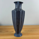 Cowan Art Pottery 1930s Purple Glaze Fluted Body Art Deco Handled Vase 11" Tall