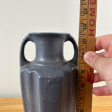 Cowan Art Pottery 1930s Purple Glaze Fluted Body Art Deco Handled Vase 11" Tall