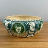 Roseville Art Pottery Cameo II 1920s Green White Planter Bowl Jardiniere