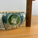 Roseville Art Pottery Cameo II 1920s Green White Planter Bowl Jardiniere