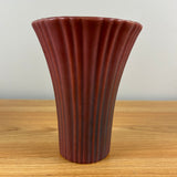 Van Briggle Colorado Art Pottery Red Mulberry Glazed Flared Fluted Body Vase