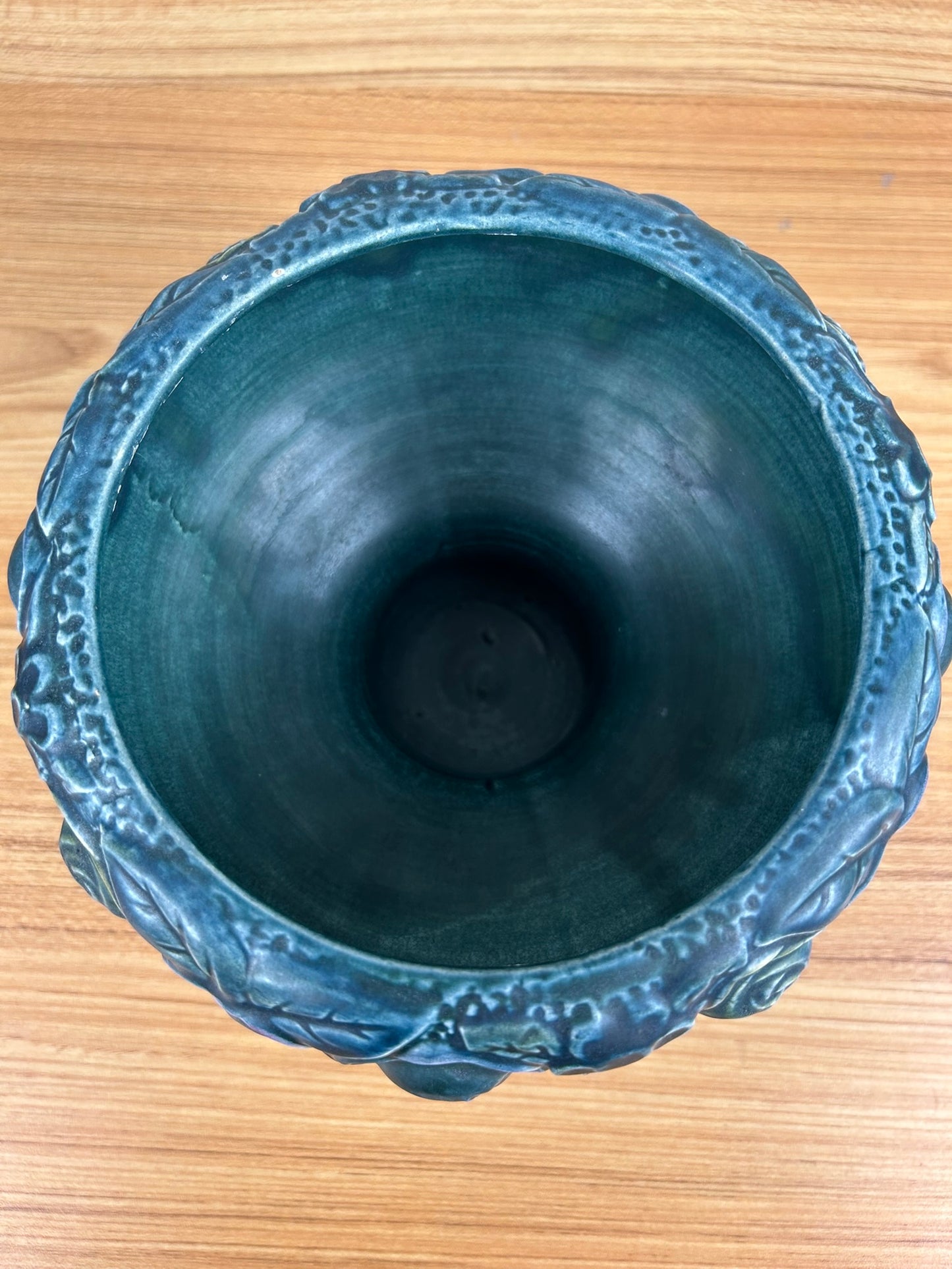 Trial Glaze Blue Roseville Rozane Pottery 1917 Floral Bowl Planter Compote 5.5” Tall