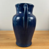 Brush McCoy Early 1900s Art Deco Dark Blue Double Handled Vase