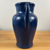 Brush McCoy Early 1900s Art Deco Dark Blue Double Handled Vase