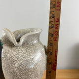 Mitchell Grafton Early 2002 Art Pottery Raku Fired Iridescent Large 13" Tall Fish Vase