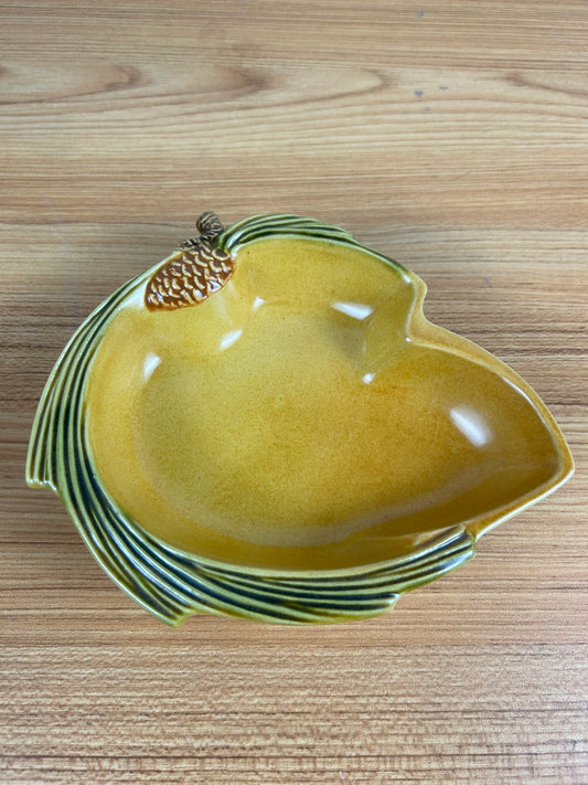 Roseville Pine Cone Brown 1953 Mid Century Modern Pottery Ceramic Tray 497